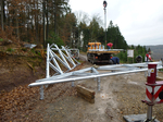 Die Anlieferung und Montage der Stahlkonstruktion im Winter 2013/2014